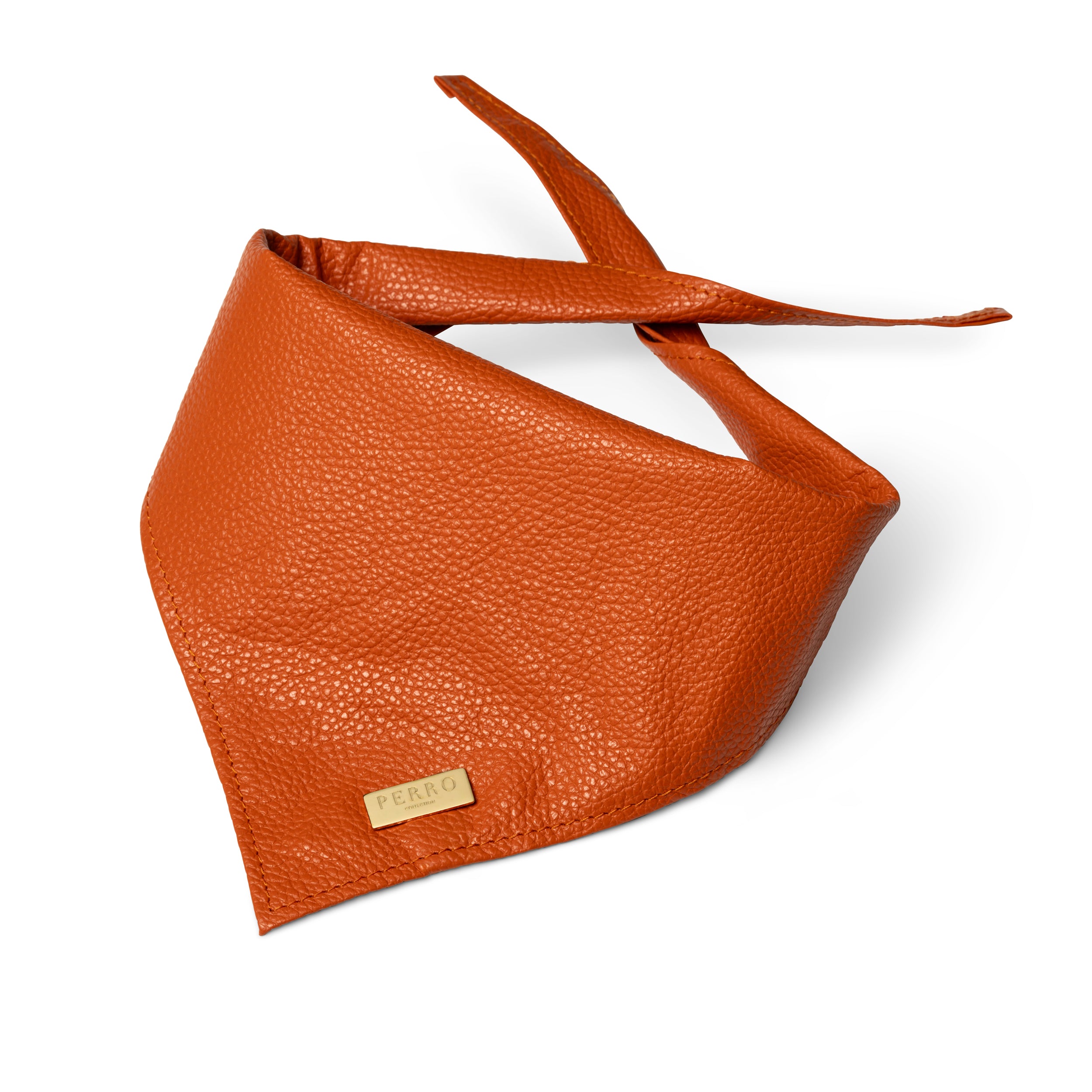 Leather scarf orange