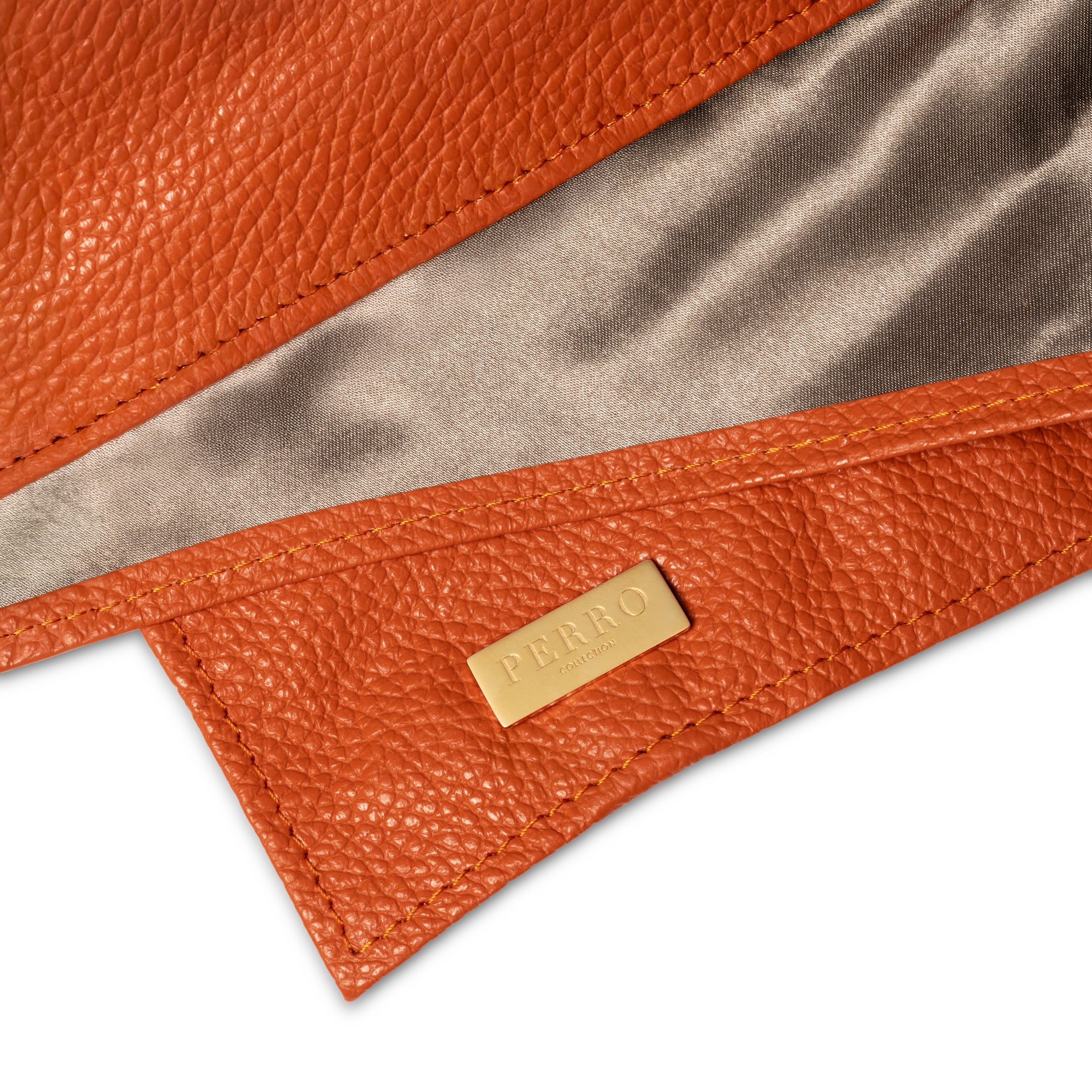 Leather scarf orange