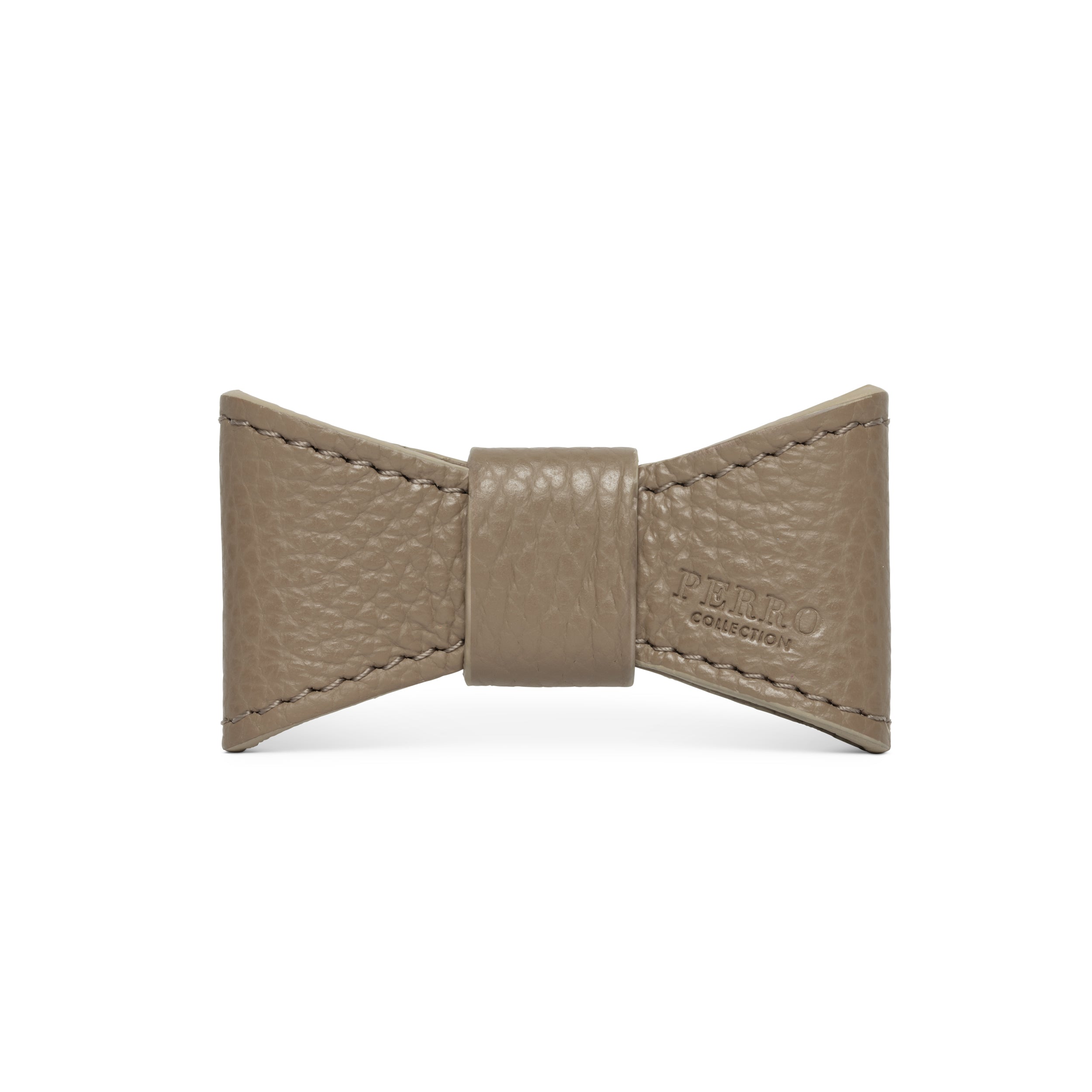 Papillon per cani in pelle bovina a grana Mocha Mousse, Perro Collection