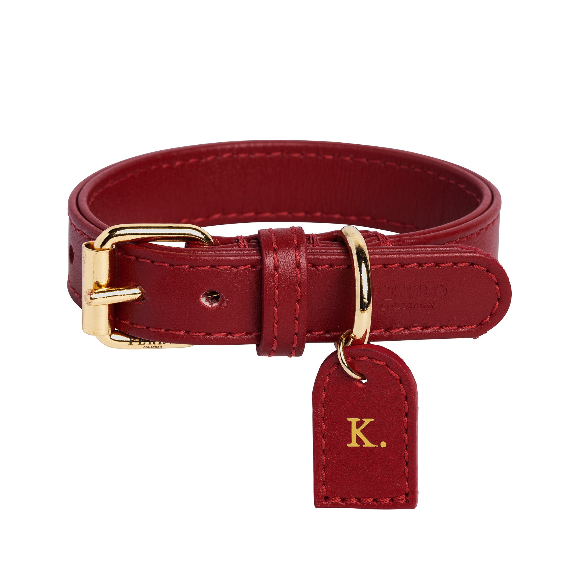 Scarlet Collar - A classic scarlet red dog collar made in Italy