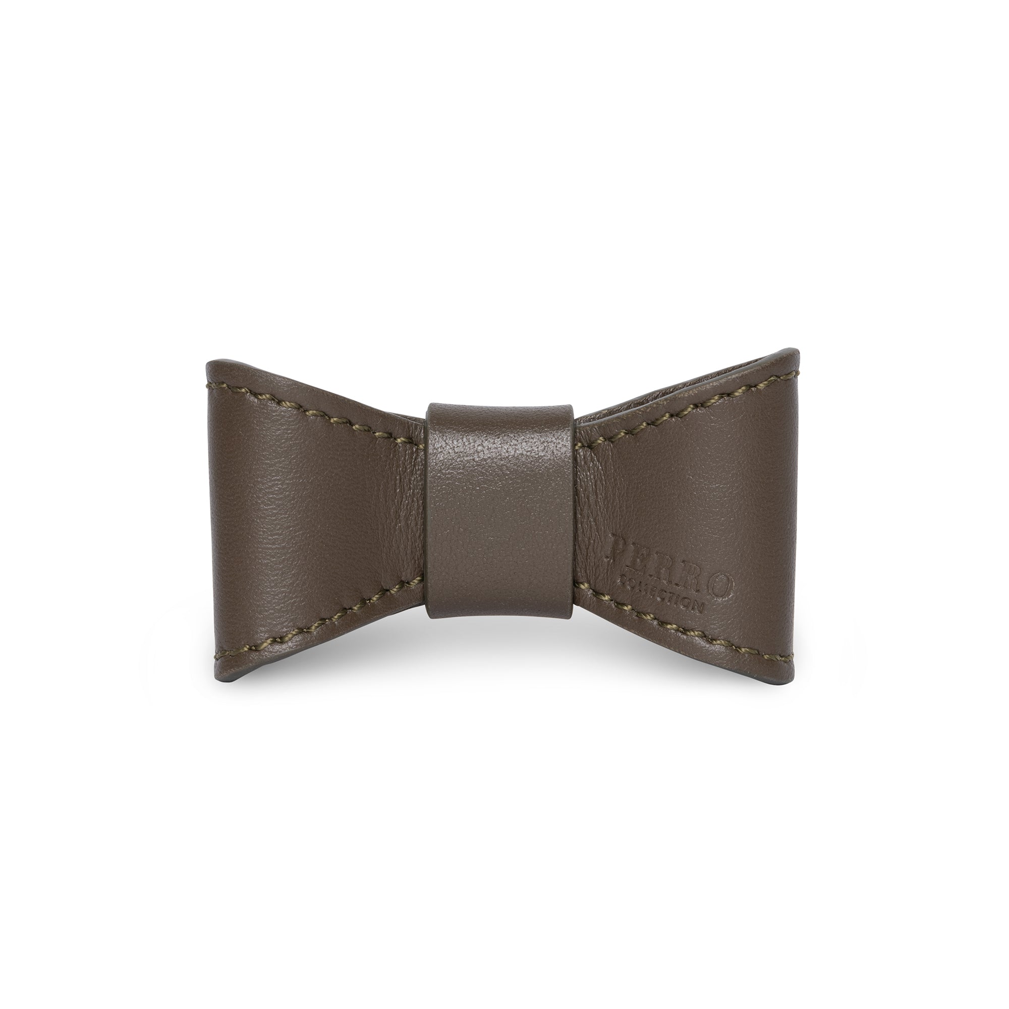 Truffle leather bowtie
