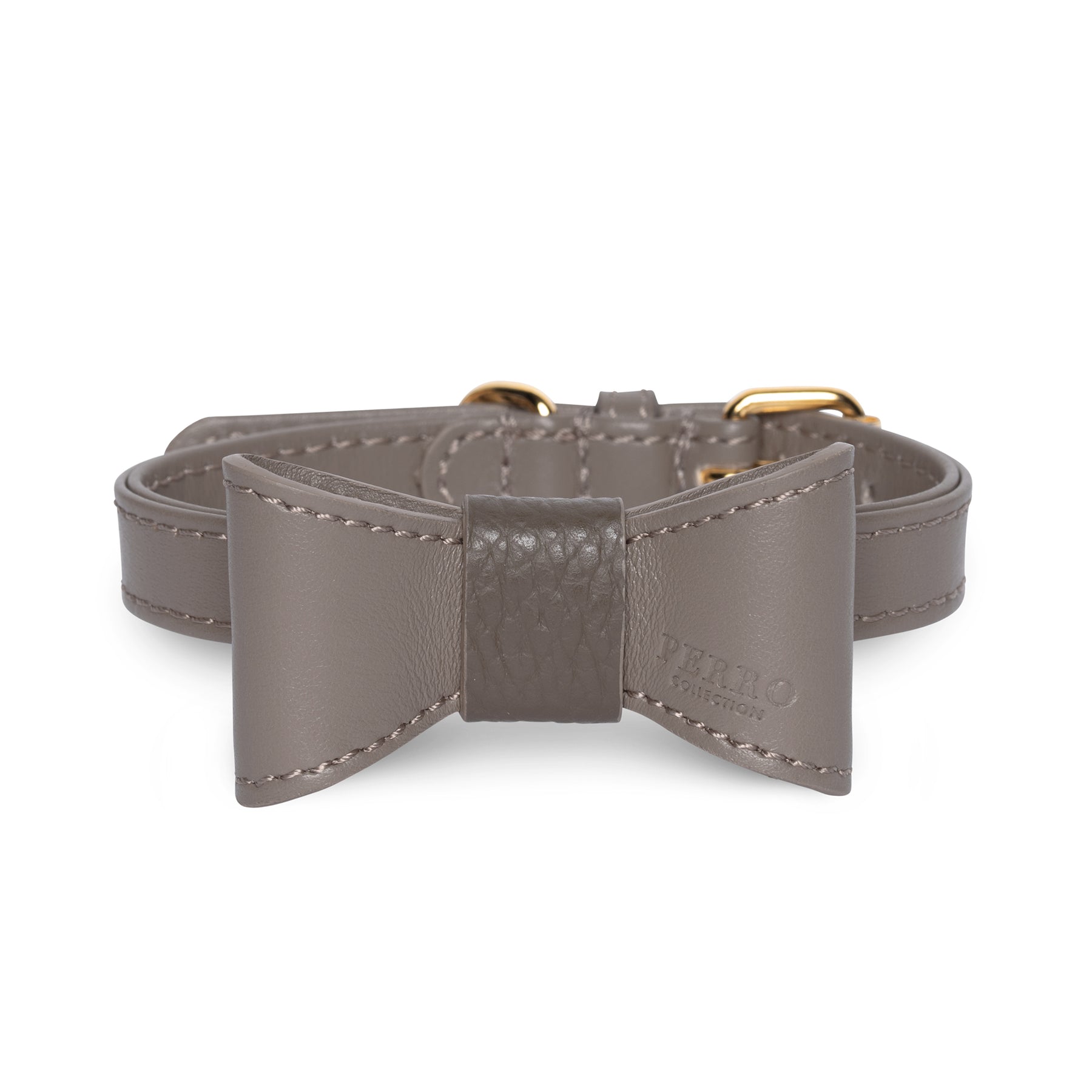 taupe limited bowtie on collar
