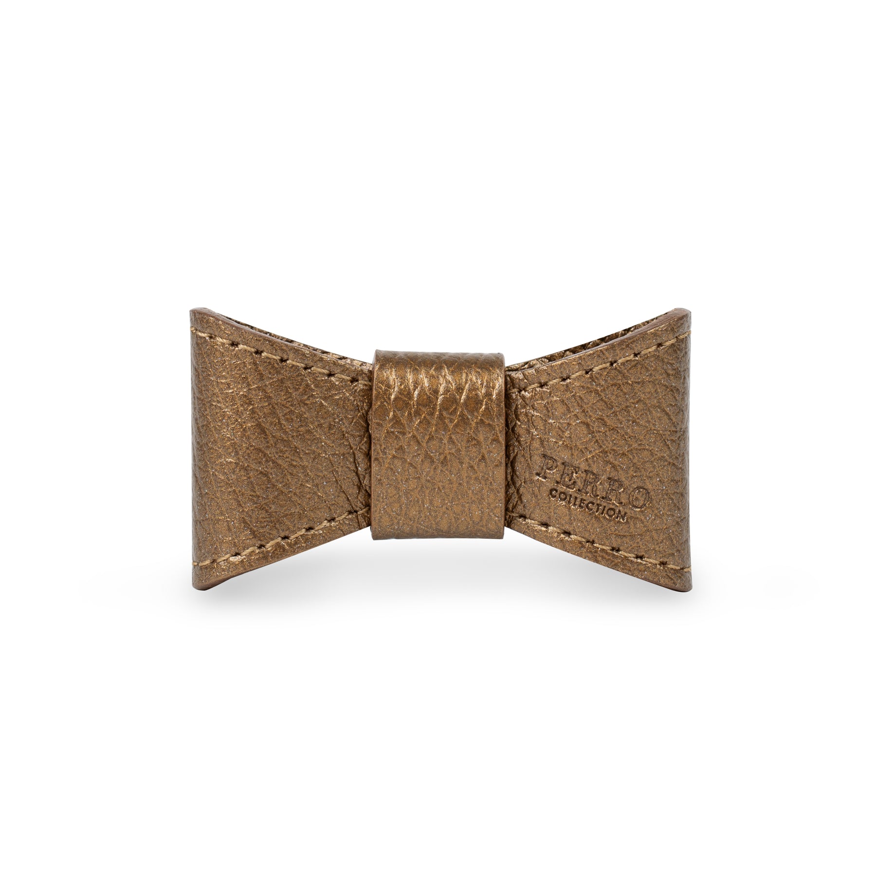 Gold Leather Bowtie