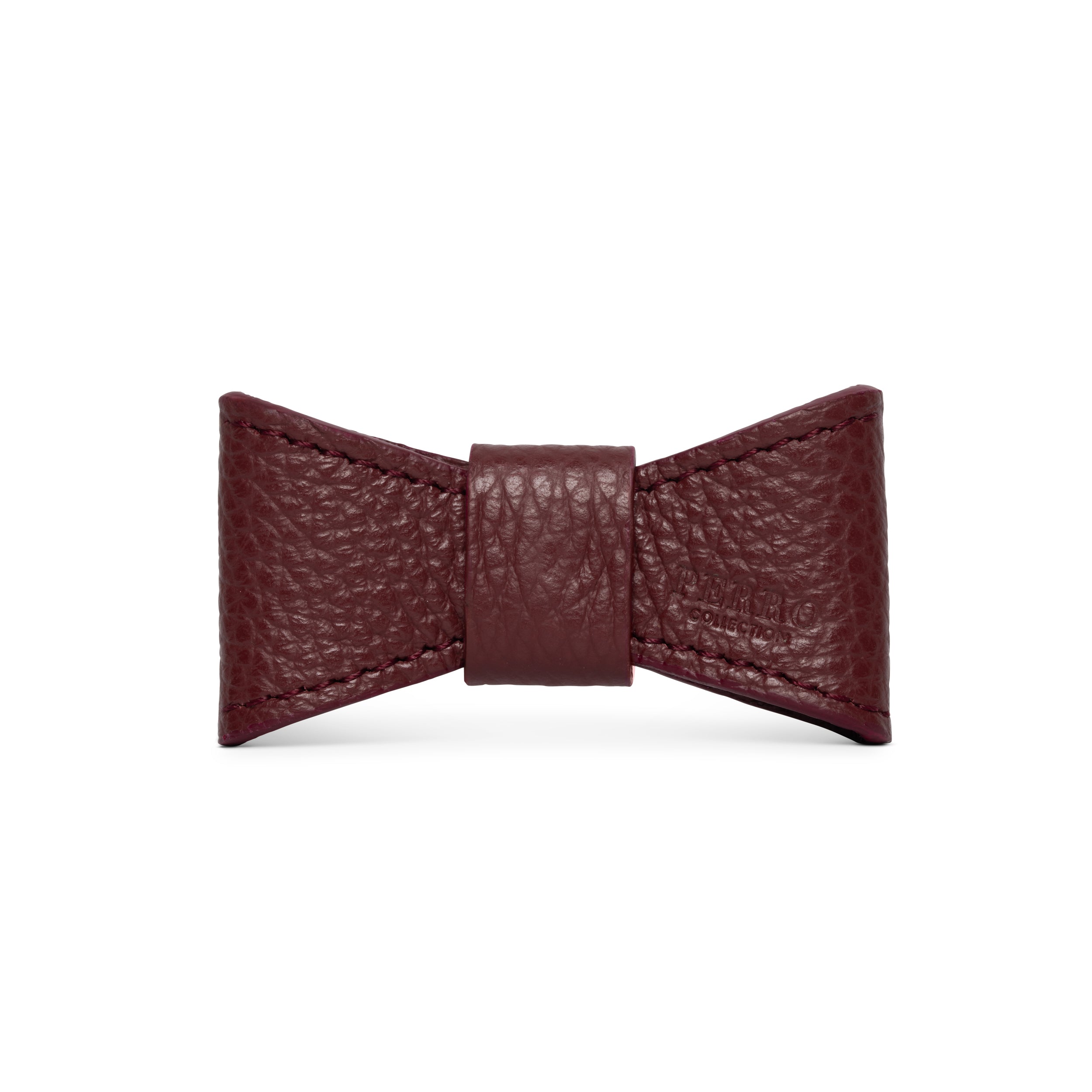 Burgundy Leather Bowtie