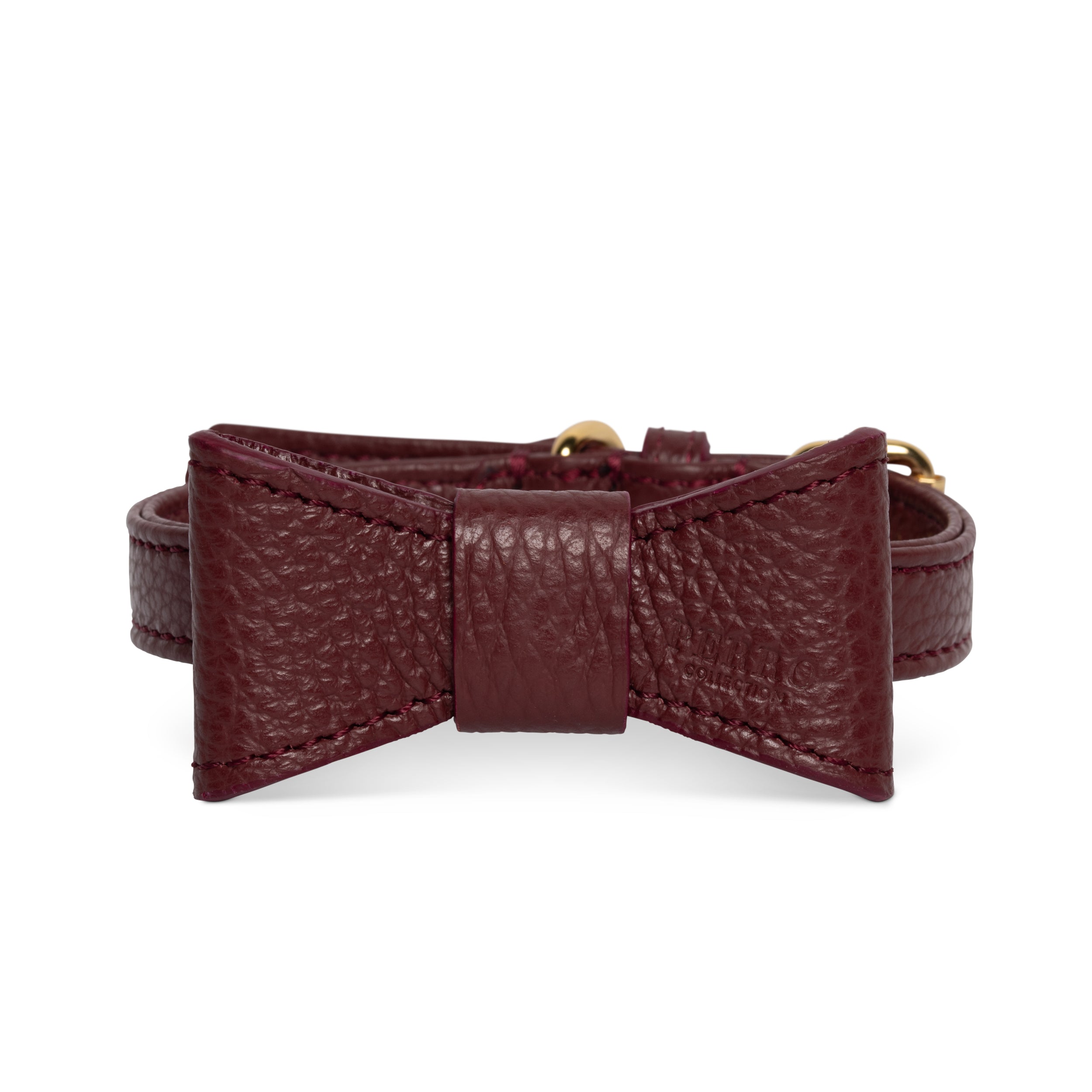Burgundy Leather Bowtie