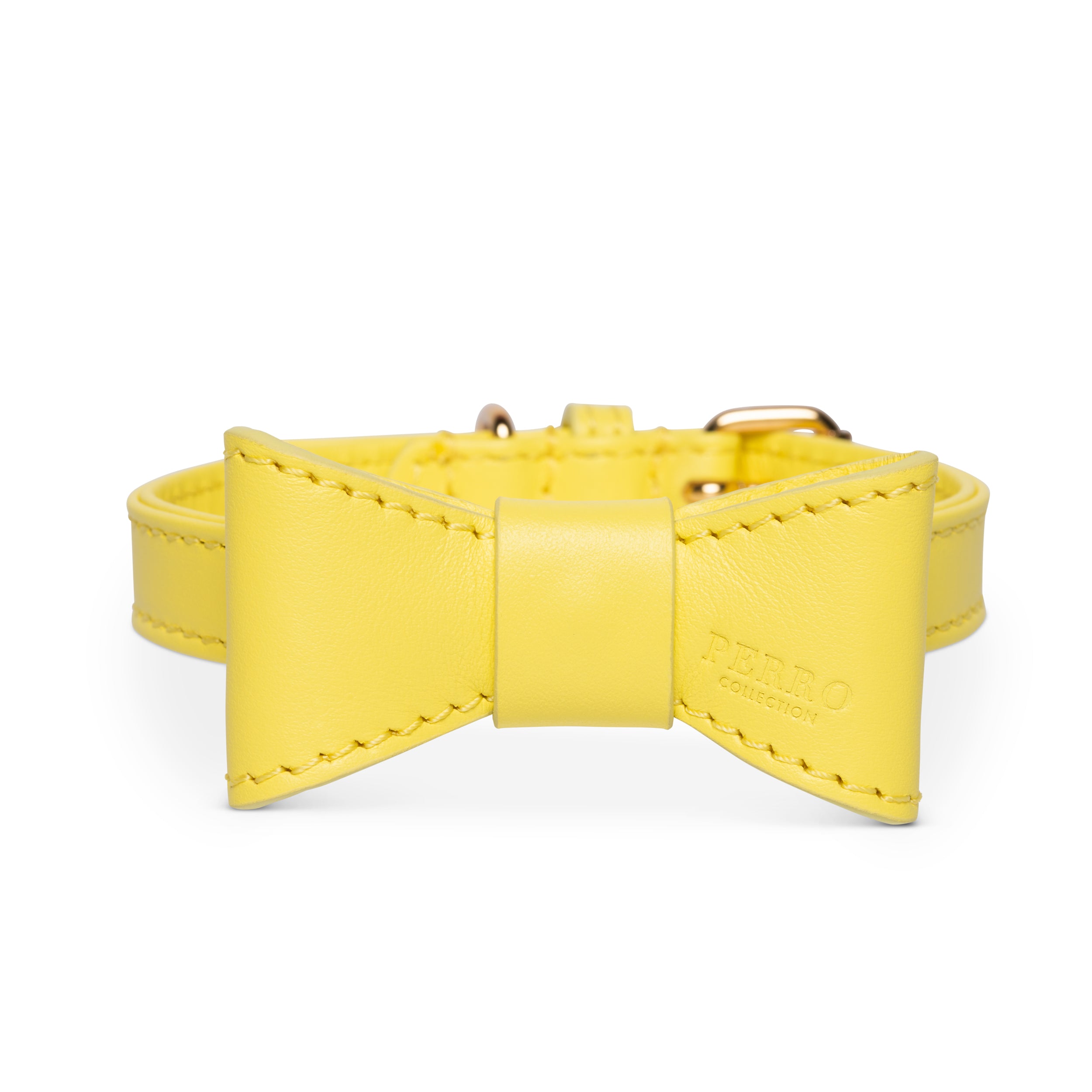 Lemon Leather Bowtie