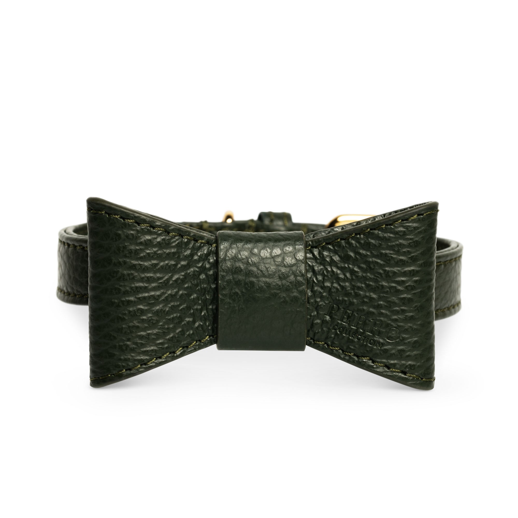 Loden Green Leather Bowtie