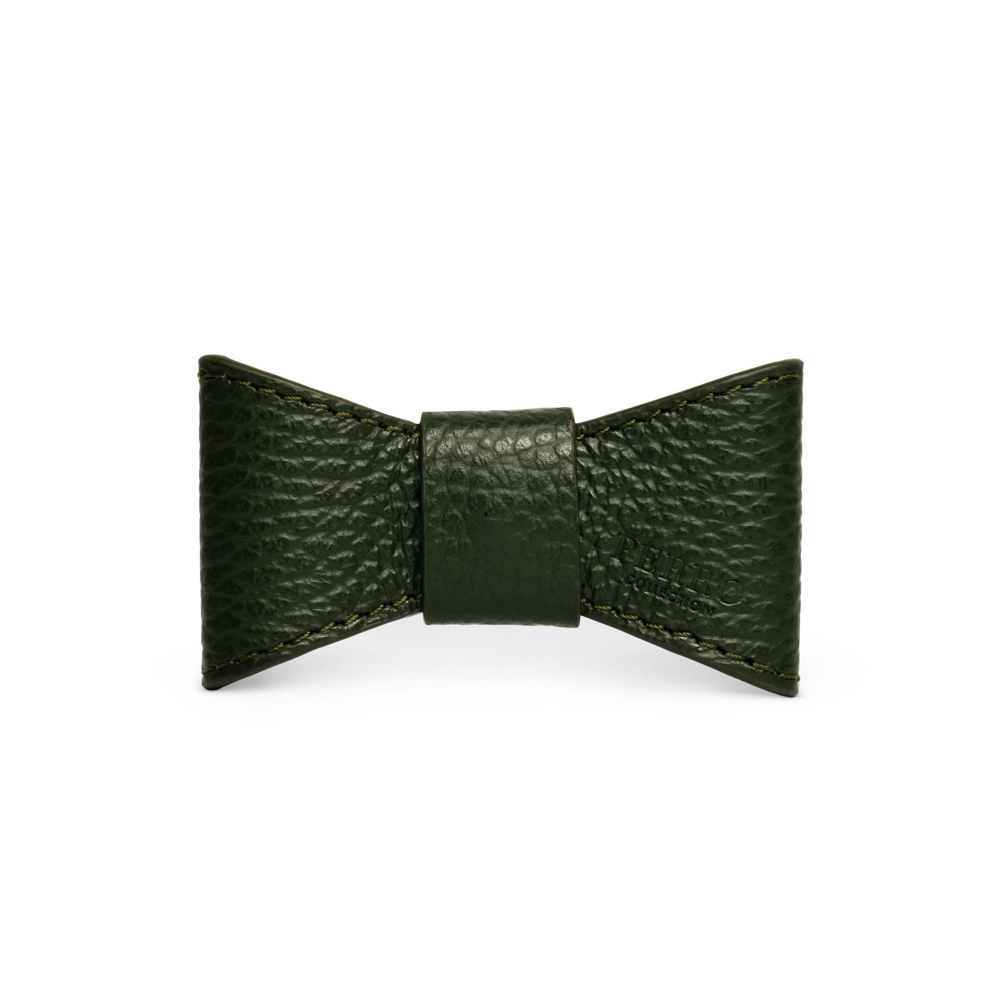Loden Green Leather Bowtie