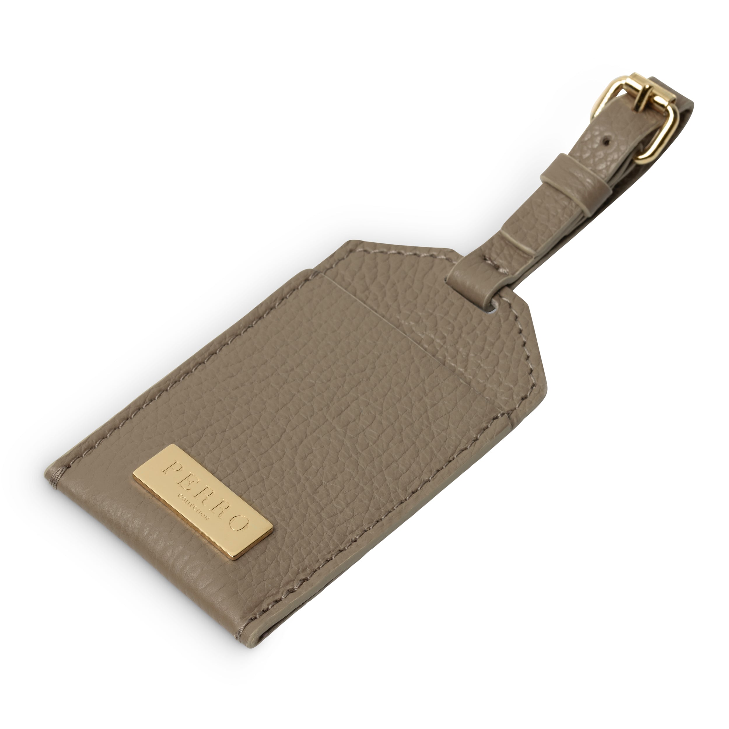 Mocha Mousse bovine grained leather dog poop bag holder, Perro Collection
