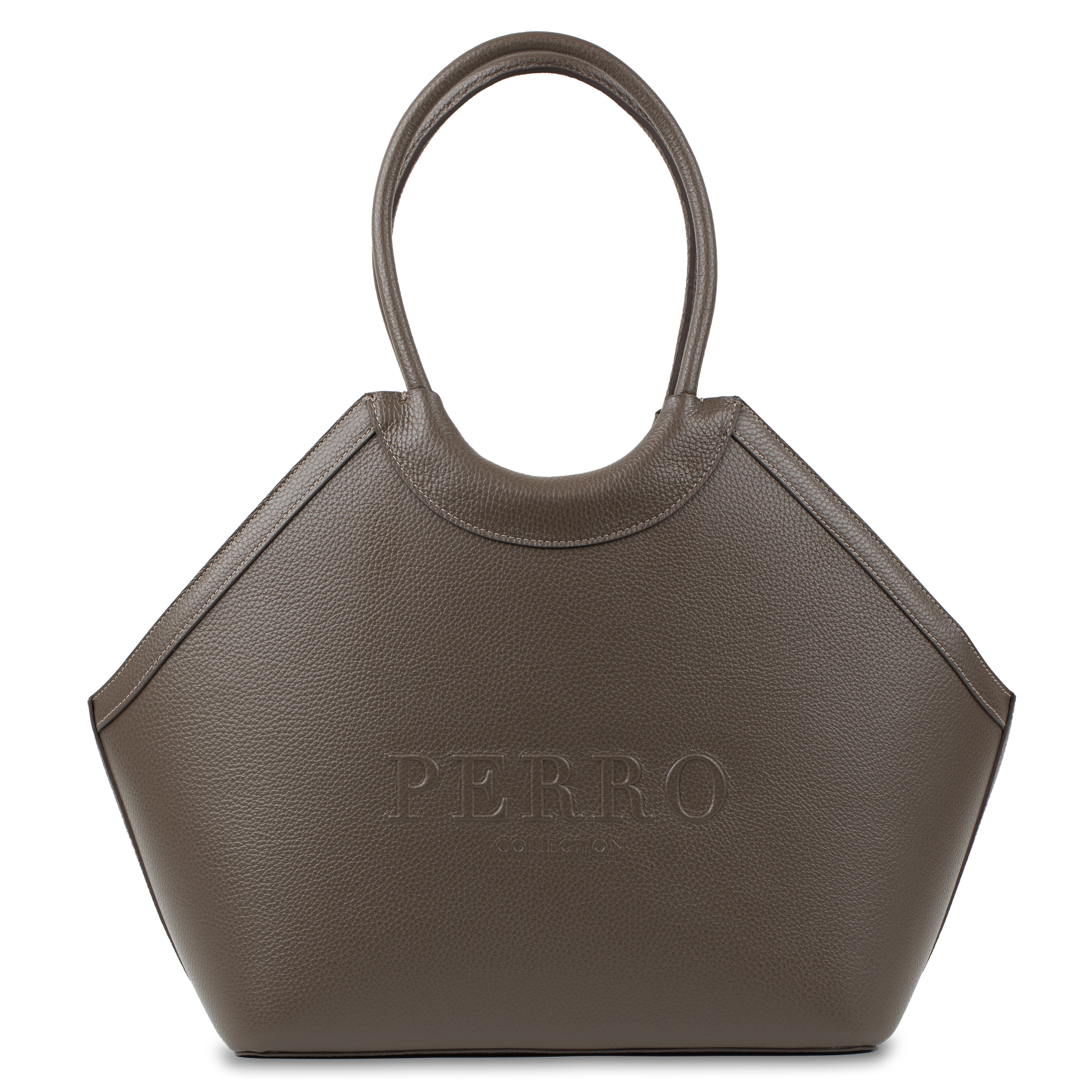 Cacao Leather Scarf & Shopper