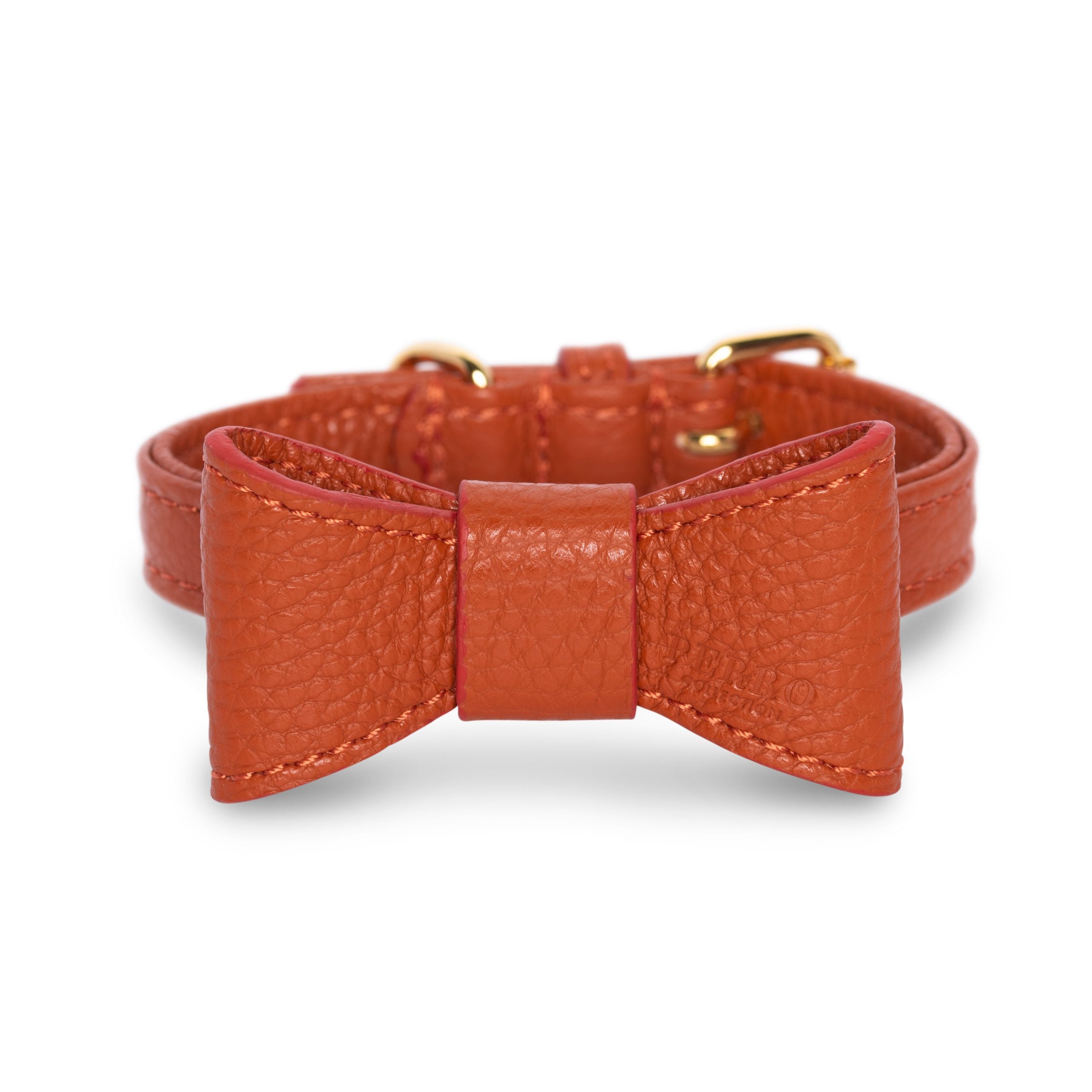 Ginger leather bowtie