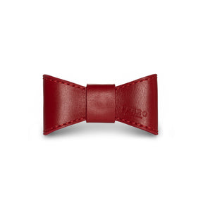 Scarlet leather bowtie red