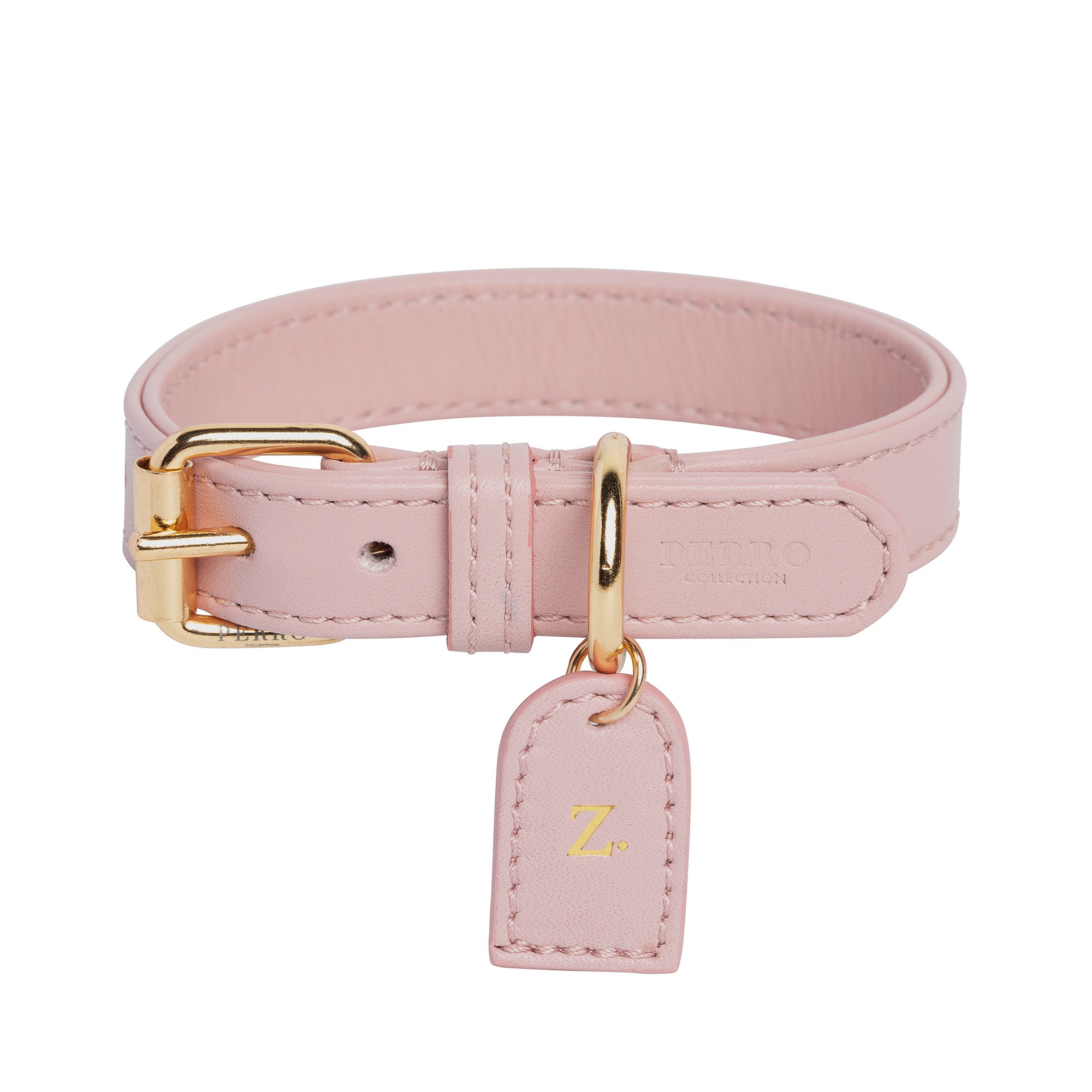 Blush Collar - Baby pink leather collar for dogs by Perro Collection