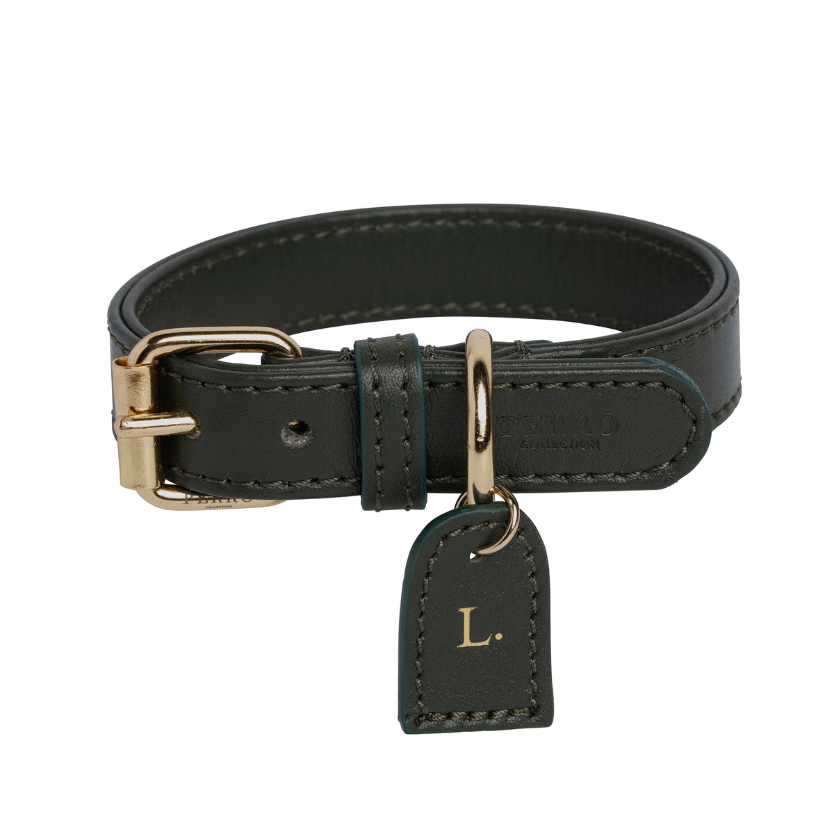 aprococo  CHANEL Dog Collar and Leash SET  Gold Chain with Black Woven  Leather  CC Charm