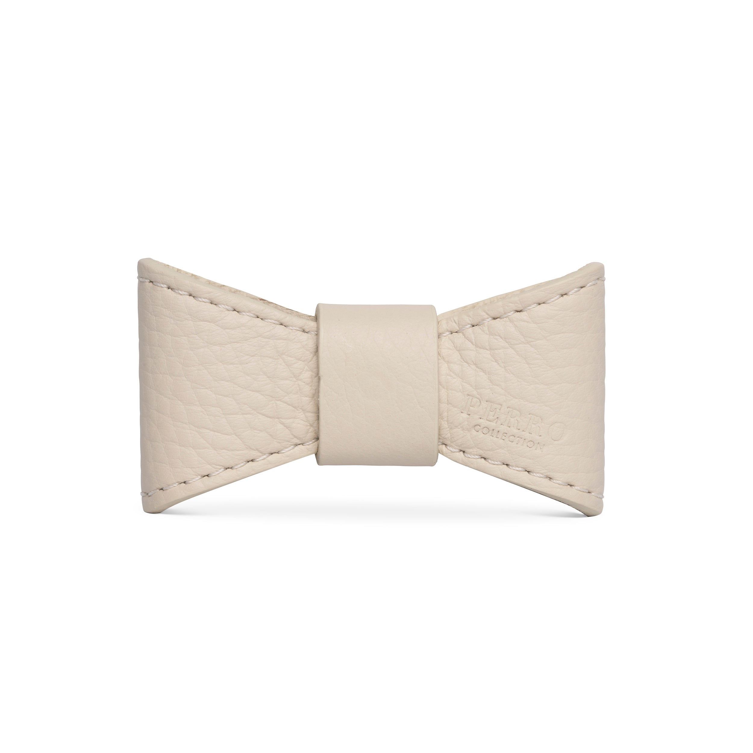 White Wedding Leather Bowtie