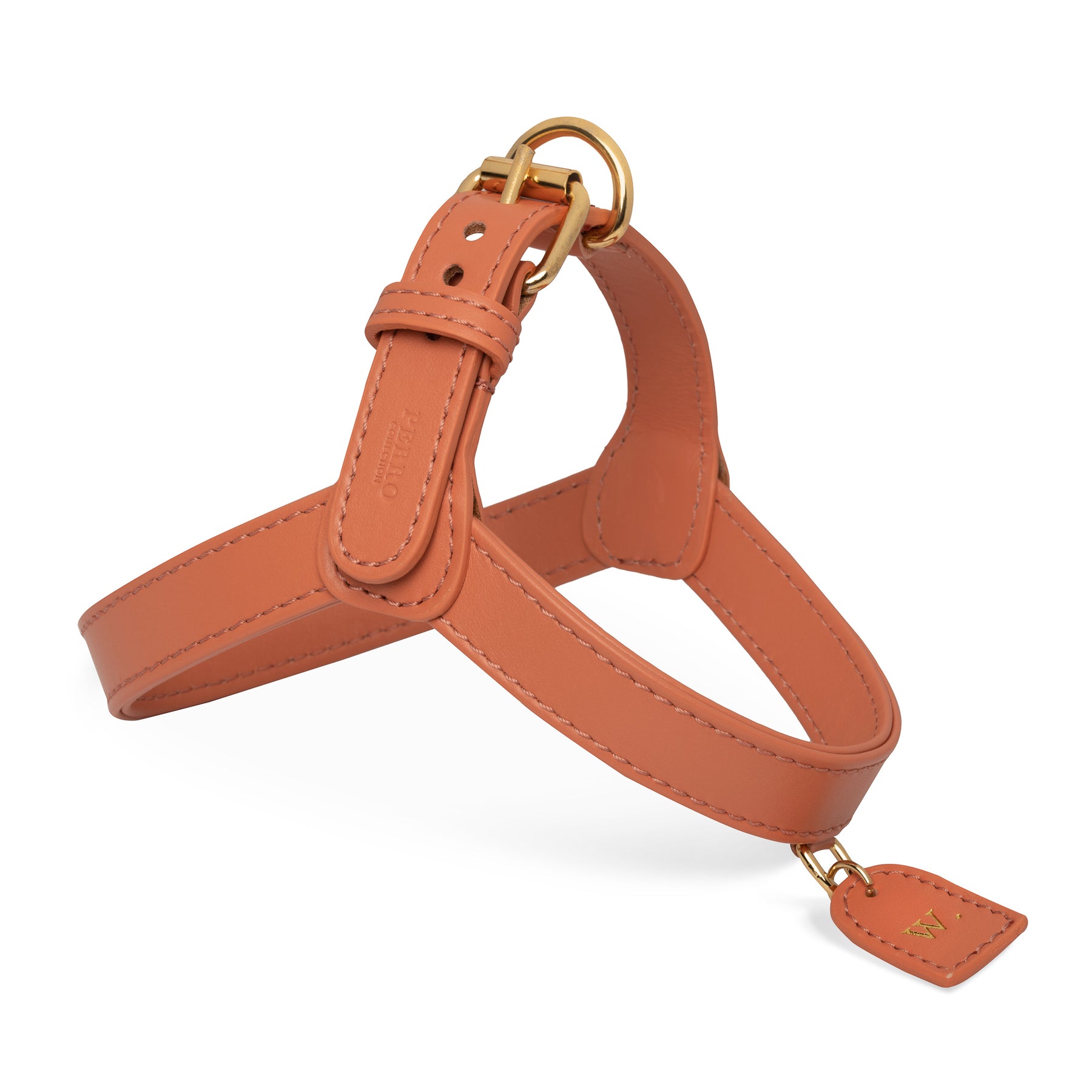 Salmon pink harness - Leather harness for your dog