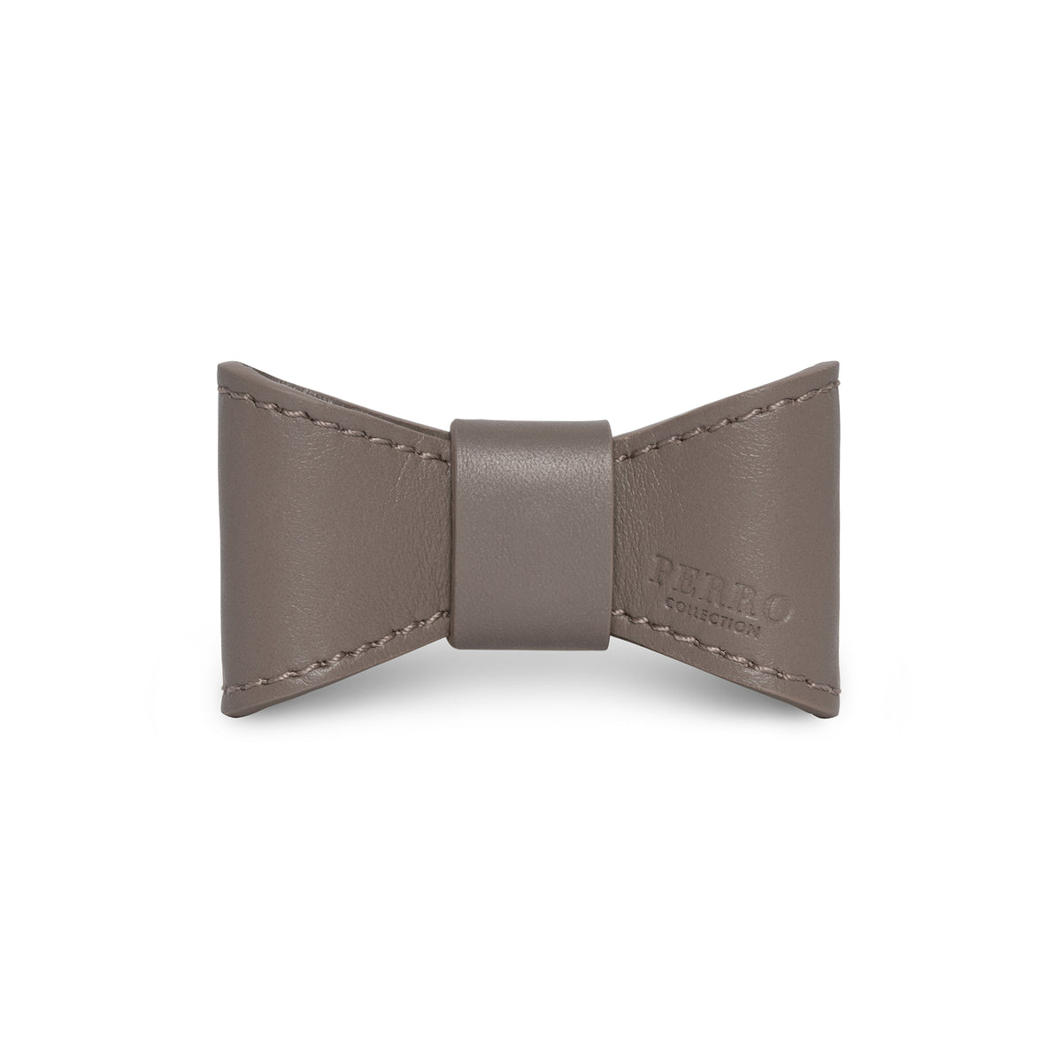 Taupe leather bowtie