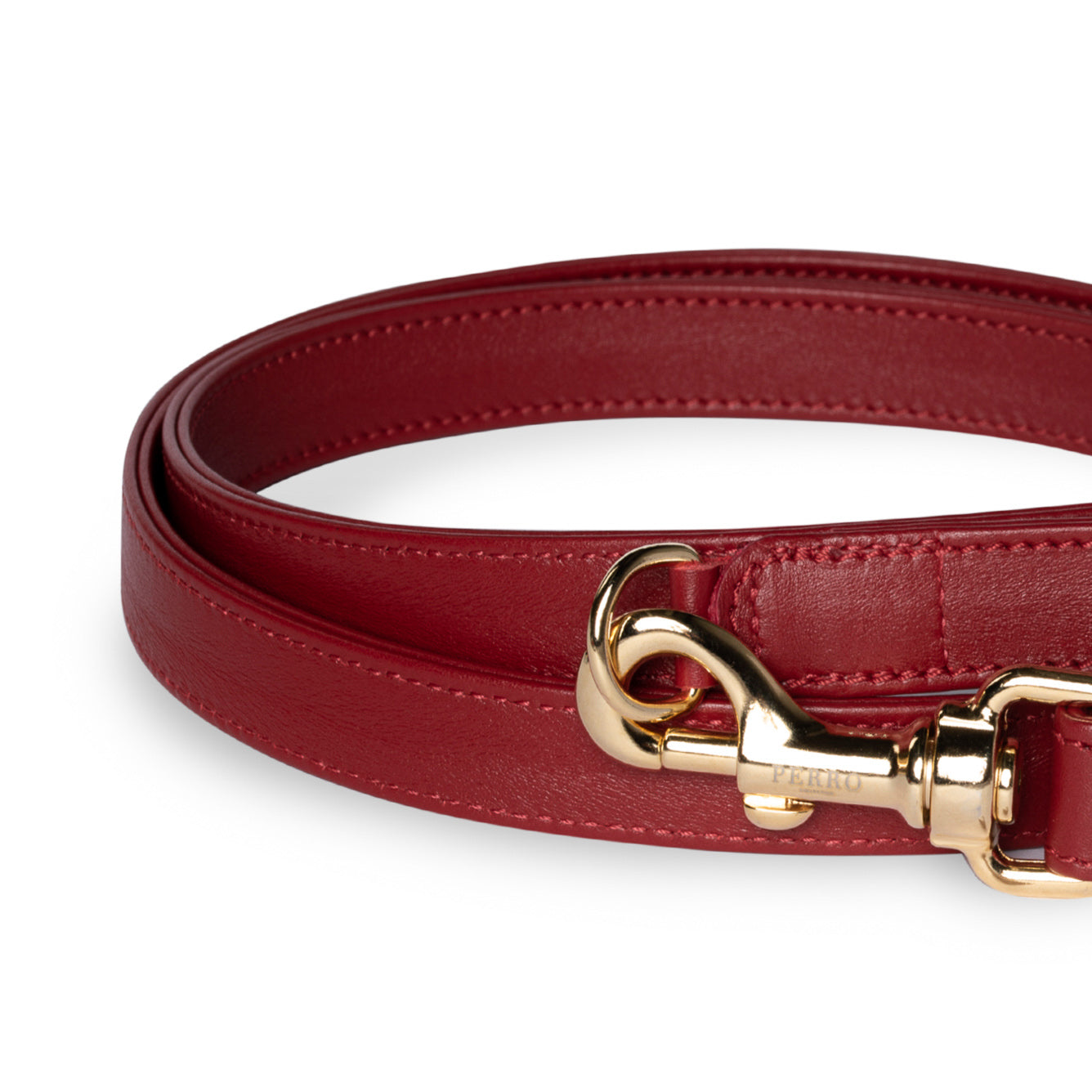 Scarlet red leash close up