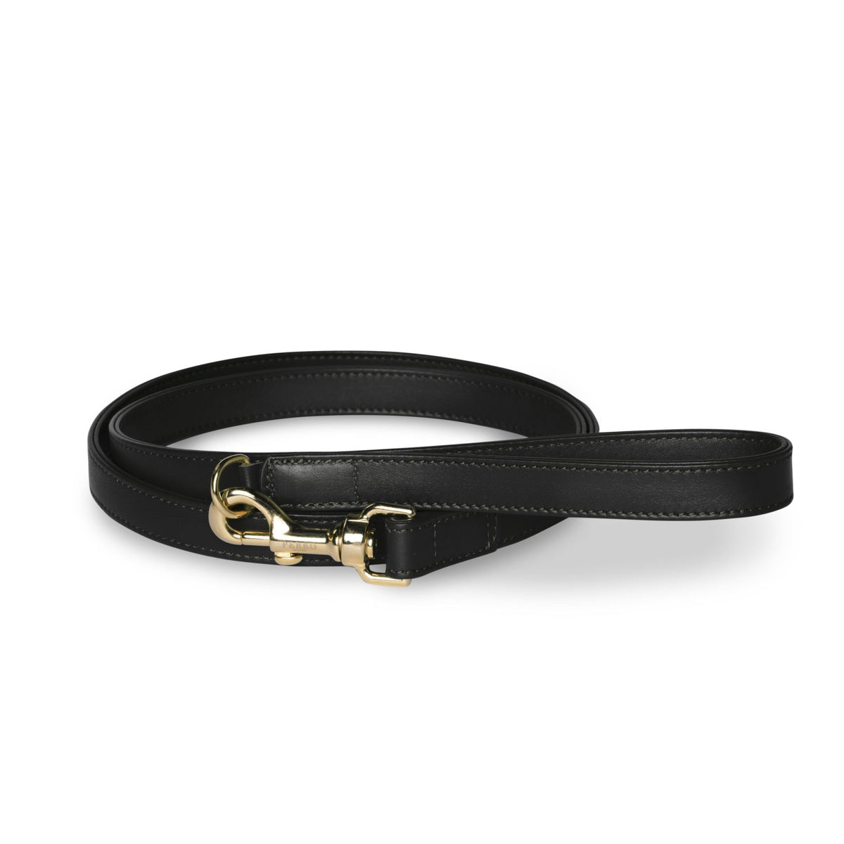 Black leather dog leash